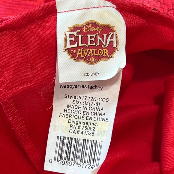 Disney Elena of Avalor Princess Dress Costume with Tiara Girls Size M (7-8) - Picture 6 of 12